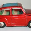 BANDAI 50’S 7 INCHES JAPAN FRICTION VINTAGE TIN TOY CAR FIAT 600 - Image 5