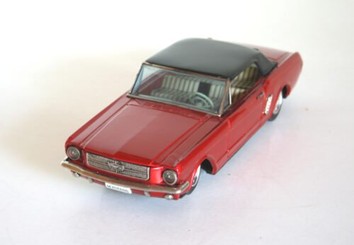 BANDAI 60’S 11 INCHES JAPAN FRICTION VINTAGE TIN TOY CAR FORD MUSTANG 1965 - Image 3