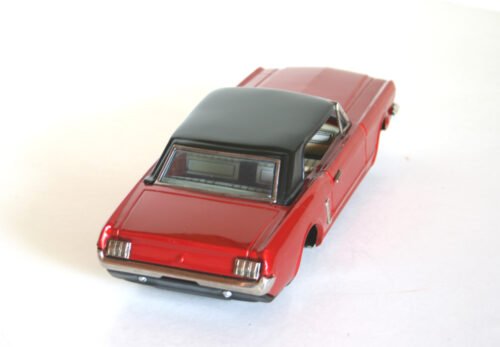 BANDAI 60’S 11 INCHES JAPAN FRICTION VINTAGE TIN TOY CAR FORD MUSTANG 1965 - Image 4