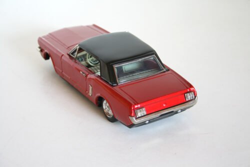BANDAI 60’S 11 INCHES JAPAN FRICTION VINTAGE TIN TOY CAR FORD MUSTANG 1965 - Image 5