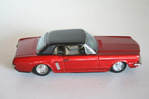 BANDAI 60’S 11 INCHES JAPAN FRICTION VINTAGE TIN TOY CAR FORD MUSTANG 1965 - Image 8