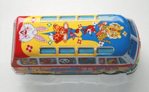 Ichiko 80’s Japan  VW Transporter Micro-Bus Zoo in Box, Friction 10.5 inches (26.5 cm) original tin toy car - Image 10
