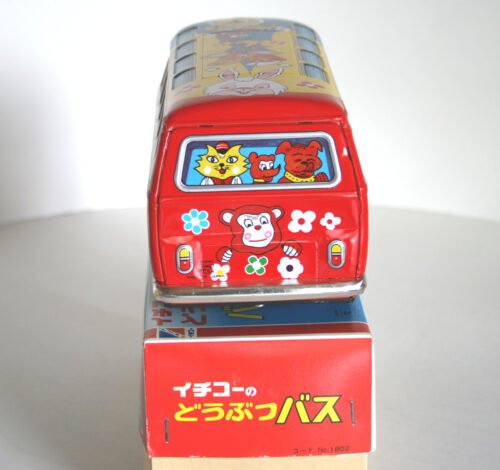 Ichiko 80’s Japan  VW Transporter Micro-Bus Zoo in Box, Friction 10.5 inches (26.5 cm) original tin toy car - Image 8
