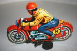 Portillo México Technofix Western Germany 60’s wind up tin Motorcycle 8 Racing original tin toy