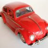 Yoshiya KO Japan 60’s battery operated tin Volkswagen Beetle with blue visible engine with light, original tin toy car