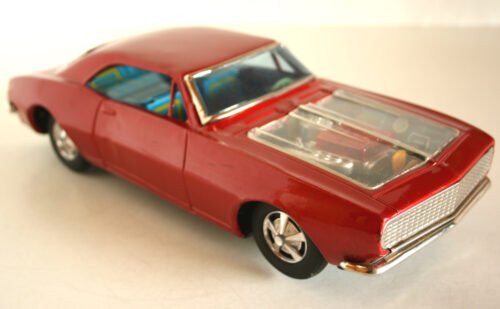 Bandai Japan 60’s Chevrolet Camaro Battery Operated 13 inches (33 cm) original tin toy car - Image 3