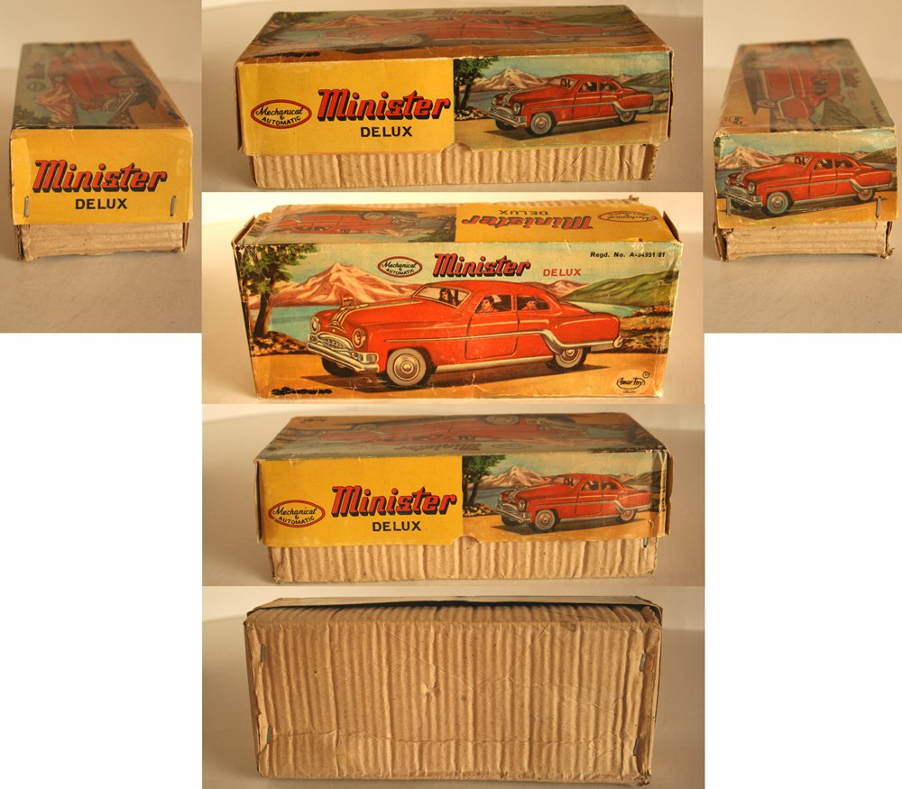 vintage minister delux tin toy car