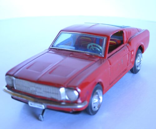 Taiyo Japan 60’s Ford Mustang Mach1 Battery Operated 10 inches (25 cm) original tin toy car - Image 3