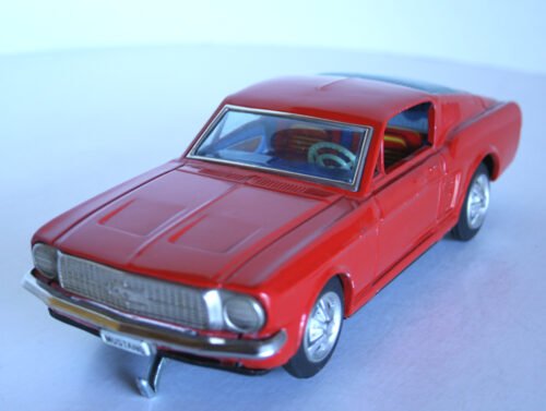 Taiyo Japan 60’s Ford Mustang Mach1 Battery Operated 10 inches (25 cm) original tin toy car - Image 3