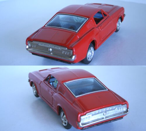 Taiyo Japan 60’s Ford Mustang Mach1 Battery Operated 10 inches (25 cm) original tin toy car - Image 4