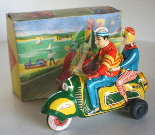 Portillo Technofix 50’s Friction Scooter 282 in Box 7inches (18 cm) original tin toy motorcycle - Image 3