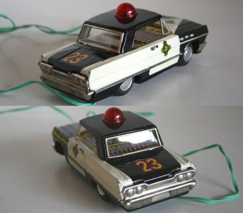 PlastiMarx  60’s Mexican Toy Patrulla de Caminos (Highway Patrol) R/C Battery Operated in Box 7 inches (18 cm) original tin toy car - Image 6