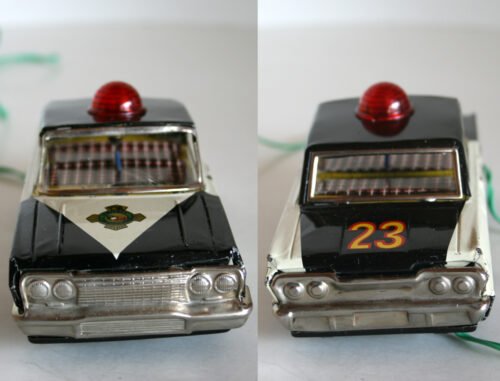 PlastiMarx  60’s Mexican Toy Patrulla de Caminos (Highway Patrol) R/C Battery Operated in Box 7 inches (18 cm) original tin toy car - Image 7