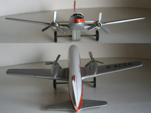 TippCo. Lemy,  Poliumex 60’s Mexico Advertising Convair Air West Dc-3 Friction 10 Inches (25.5 cm) Original Tin Toy Car - Image 6