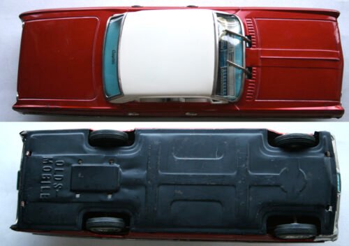 Yonezawa Cragstan 60’s Oldsmobile Hardtop 1961 Friction 12 inches (30cm) original tin toy car - Image 7