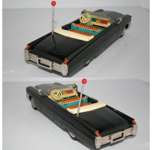 Ichiko Japan Cadillac 1963 Convertible with Speedometer Friction 11 inches (28 cm) original tin toy car - Image 4