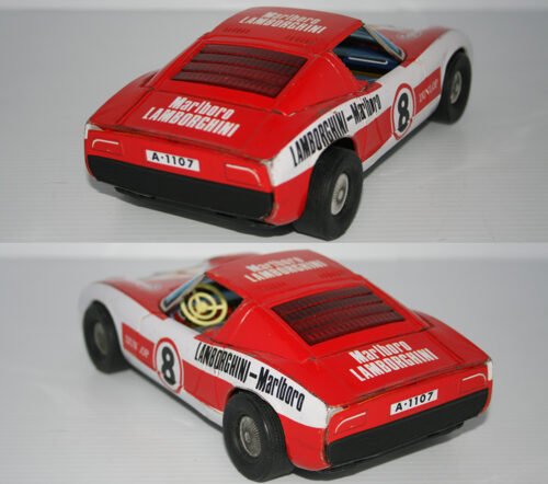 Asakusa Japan 60’s Lamborghini Miura Race Car Nº8 A-1107 Battery Operated 10 inches (25.5 cm) original tin toy car - Image 4