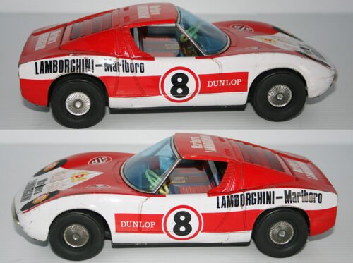 Asakusa Japan 60’s Lamborghini Miura Race Car Nº8 A-1107 Battery Operated 10 inches (25.5 cm) original tin toy car - Image 5