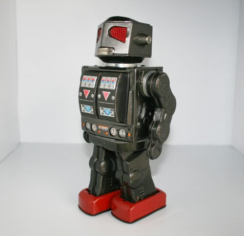 Horikawa Japan 50’s 60’s Attack Robot Battery Operated 11.5 inches (29 cm) original tin toy Space Robot - Image 4