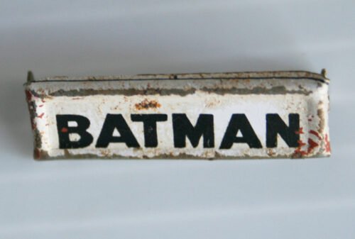 Aoshin (5) Tin License Plate Blue Black Batmobile
