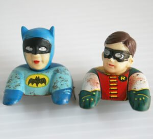 Aoshin 70’s Black & Blue Batmobile 12 inches (30.5cm) Batman & Robin original tin toy part