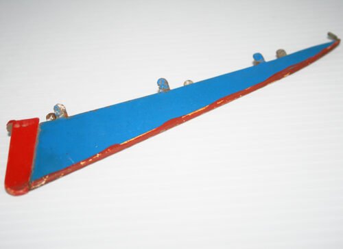 Aoshin 70’s Blue Batmobile 12 inches (30.5cm) Blue Tin Left Side Wing with Red light original tin toy part - Image 4