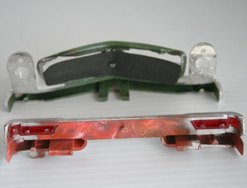 Gama Germany 70’s Mercedes Benz 380 13 inches (33 cm) Bumpers, Grill, Head and tail lights original tin toy part - Image 3