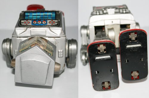 Horikawa Japan 60’s Silver Space Astronaut Robot Battery Operated 12 inches (30 cm) original tin toy space robot - Image 7
