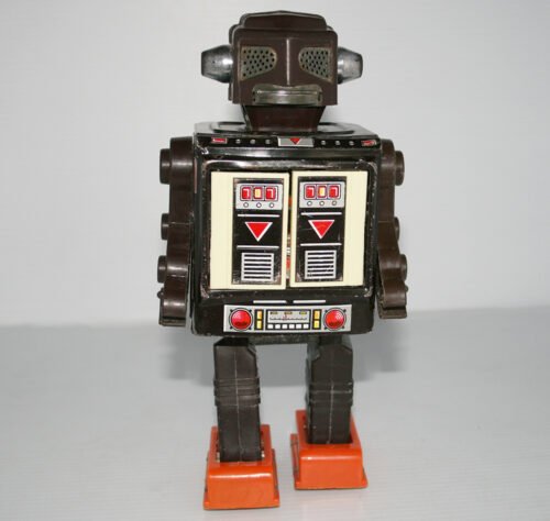 Horikawa Japan 60’s Space Fighter Robot Battery Operated 9.5 inches (24 cm) original tin toy space robot - Image 4