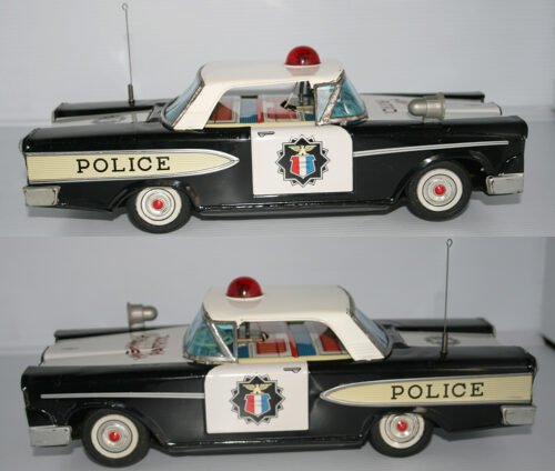 Suzuky & Edwards Police Highway Patrol Edsel 1958 Battery Operated 13.25 inches (34 cm) original tin toy car - Image 6