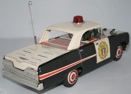Cragstan, Tada, Atom Japan 60’s Cap-Firing Highway Patrol Chevrolet Impala Battery Operated 12 inches (30 cm) original tin toy car - Image 5
