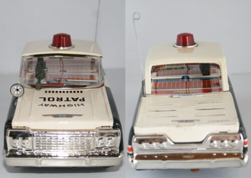 Cragstan, Tada, Atom Japan 60’s Cap-Firing Highway Patrol Chevrolet Impala Battery Operated 12 inches (30 cm) original tin toy car - Image 6