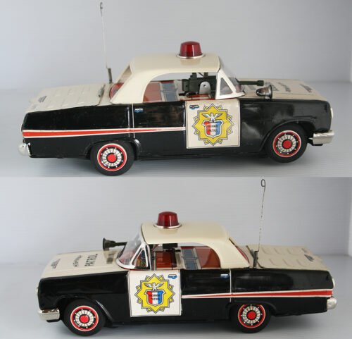 Cragstan, Tada, Atom Japan 60’s Cap-Firing Highway Patrol Chevrolet Impala Battery Operated 12 inches (30 cm) original tin toy car - Image 7