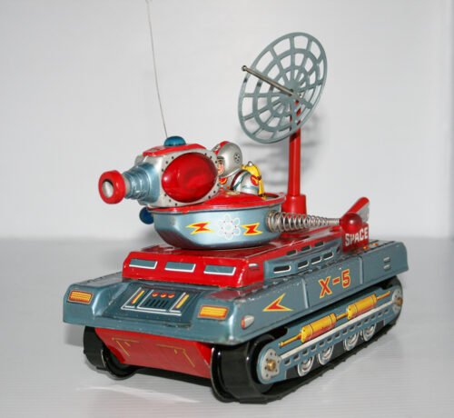 Yonezawa 60’s X-5 Moon Patrol Vehicle Battery Operated 9.5 inches (23.5 cm) original tin toy space ship - Image 3