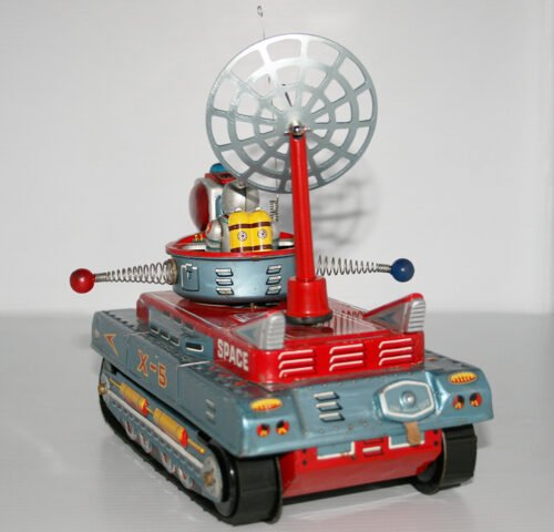 Yonezawa 60’s X-5 Moon Patrol Vehicle Battery Operated 9.5 inches (23.5 cm) original tin toy space ship - Image 4