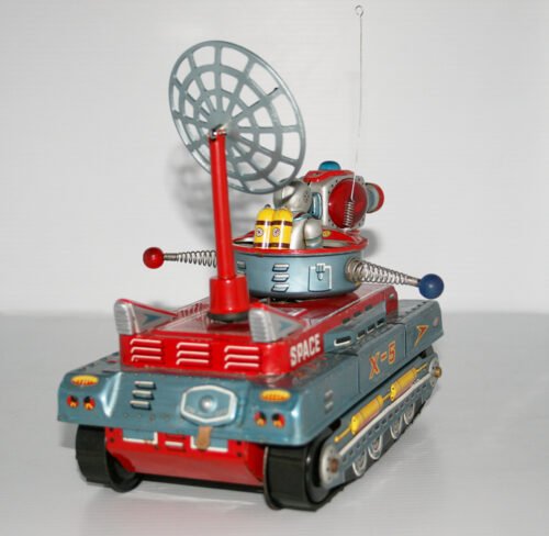 Yonezawa 60’s X-5 Moon Patrol Vehicle Battery Operated 9.5 inches (23.5 cm) original tin toy space ship - Image 5