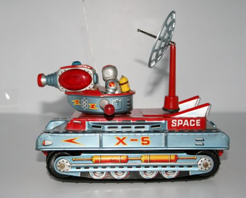 Yonezawa 60’s X-5 Moon Patrol Vehicle Battery Operated 9.5 inches (23.5 cm) original tin toy space ship - Image 8