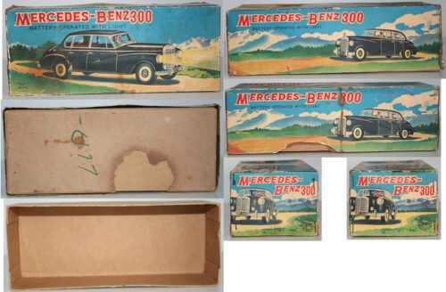 Alps Iwaya 50’s Mercedes Benz 300 Andenauer Limousine in Box Battery Operated 9.5 inches (24 cm) original tin toy car - Image 12