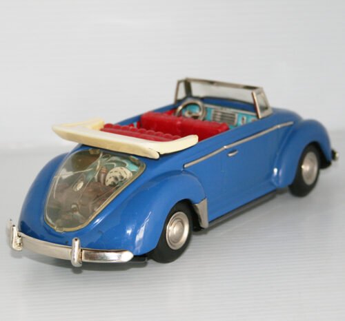 Nomura T.N Showa 60’s Volkswagen Beetle Convertible Lited Piston Action Friction with Battery 9.75 inches (25 cm) original tin toy car - Image 5