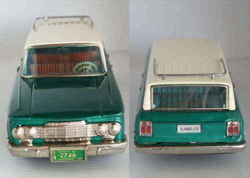 Bandai Japan 60’s Nash Rambler Station Wagon Friction 10.75 inches (27 cm) original tin toy car - Image 6