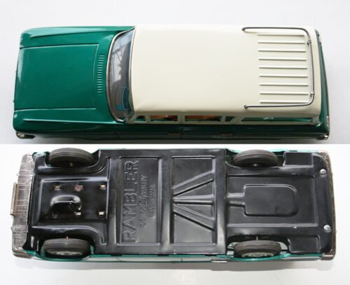 Bandai Japan 60’s Nash Rambler Station Wagon Friction 10.75 inches (27 cm) original tin toy car - Image 8