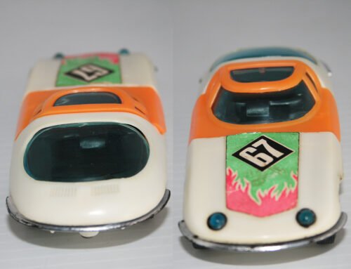 Chevrolet Corvair Bertone Race Car 67 Hong Kong Unknown Mark 60’s Friction 5 inches (12.75 cm) original plastic toy car - Image 6