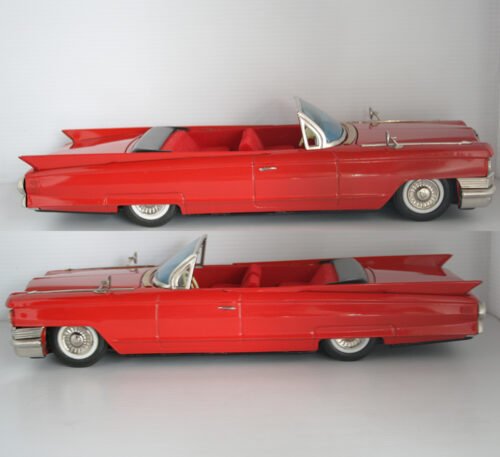 Bandai Japan 60’s Cadillac Special Convertible in Box Friction 17 inches (43 cm) original tin toy car - Image 8