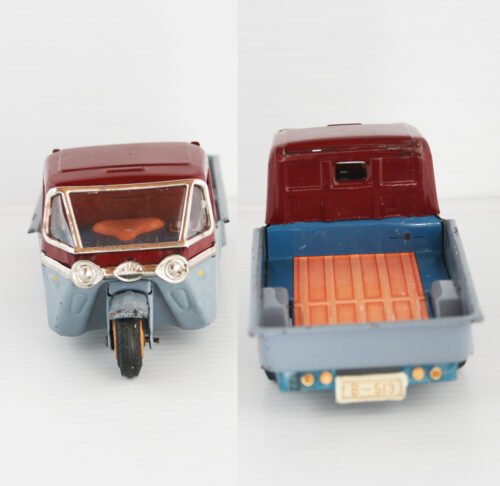 Bandai 50’s Mazda Three-Wheels Truck / Motorcycle First Edition Friction 6.5 inches (16.5 cm) original tin toy truck motorcycle - Image 6