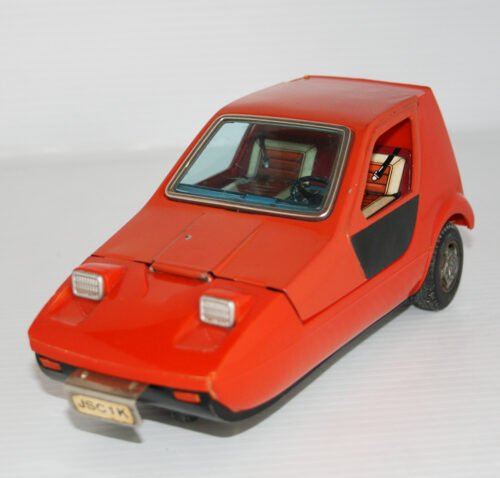 Bandai Japan 70’s Bond Reliant Bug Battery Operated 7 inches (18 cm) original tin toy car - Image 5