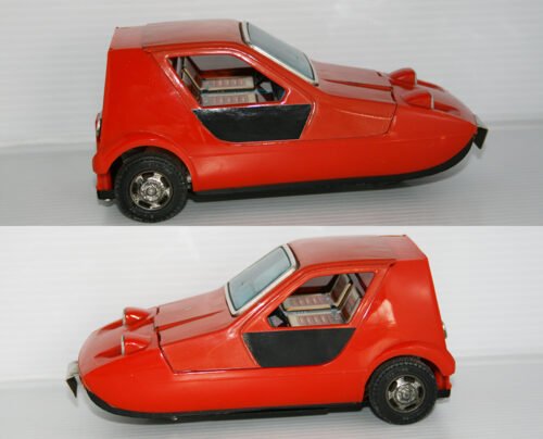 Bandai Japan 70’s Bond Reliant Bug Battery Operated 7 inches (18 cm) original tin toy car - Image 4