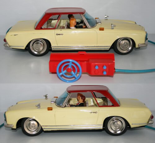 Yanoman 60’s Mercedes Benz 230 SL R/C Battery Operated 15.25 inches (39 cm) original tin toy car - Image 7