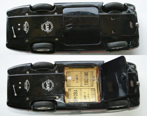 Marusan Kosuge 50’s Mercedes Benz W 196 Silver Arrow Racer Nº 7 Battery Operated 10 inches (25 cm) original tin toy car - Image 9