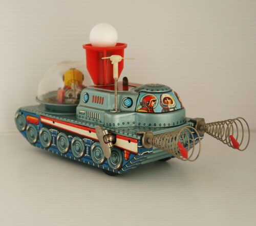 Yoshiya KO Japan 50’s Orbit Explorer Tank Wind Up 8.75 inches (22 cm) original tin toy space ship - Image 4