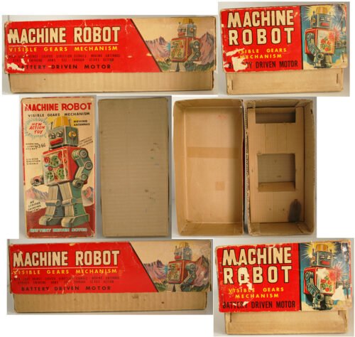 Horikawa 50’s 60’s Silver Machine Robot in Box Battery Operated 11.5 inches (29 cm) original tin toy Robot - Image 9